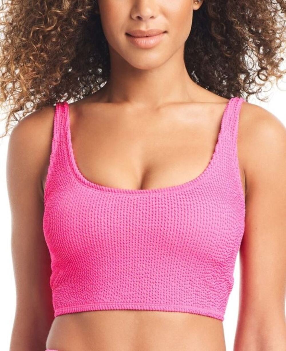 NWT Bar III Textured Tank Bra Bikini Top Swimwear Candy Kiss Womens Size XL